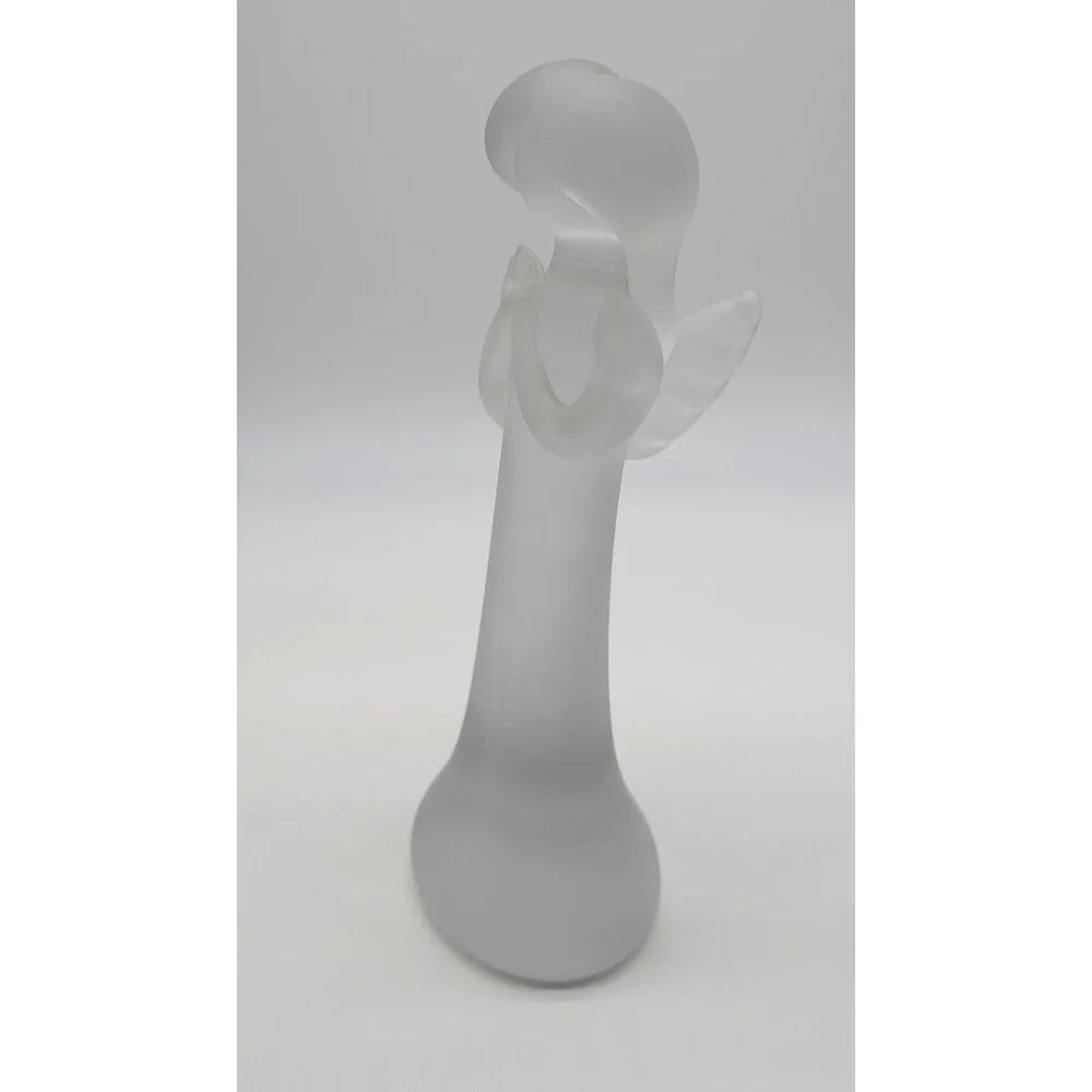 Satin Art Glass Angel Figurine Frosted  Praying Figure 9